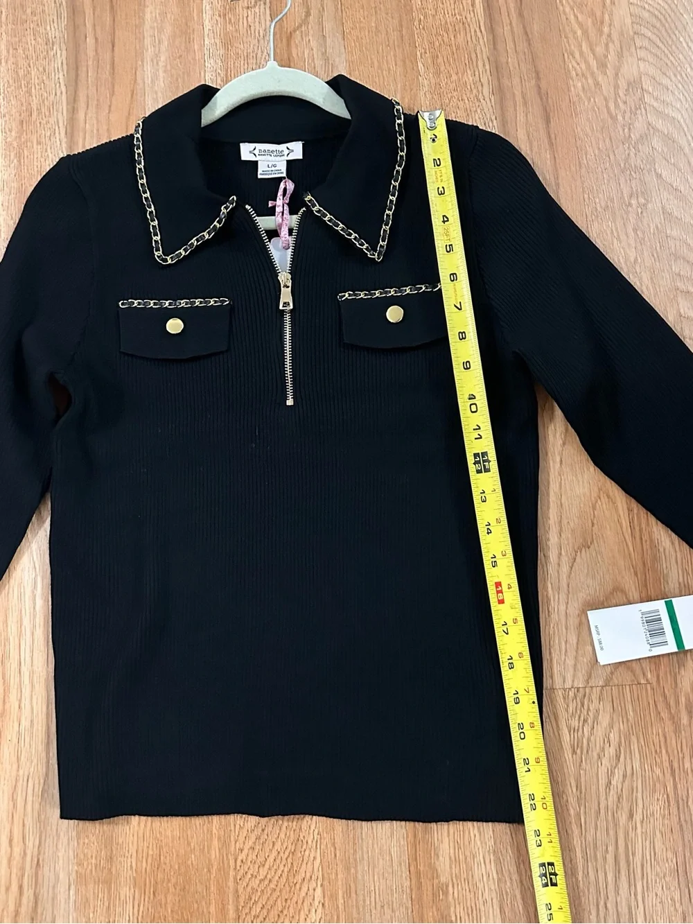Nannette black ribbed